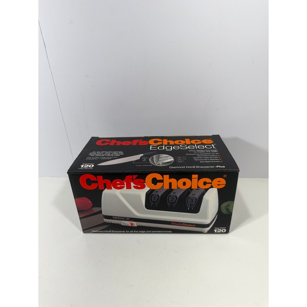 ChefsChoice EdgeSelect 120 Diamond Hone Sharpener Plus Electric 3-Stage White